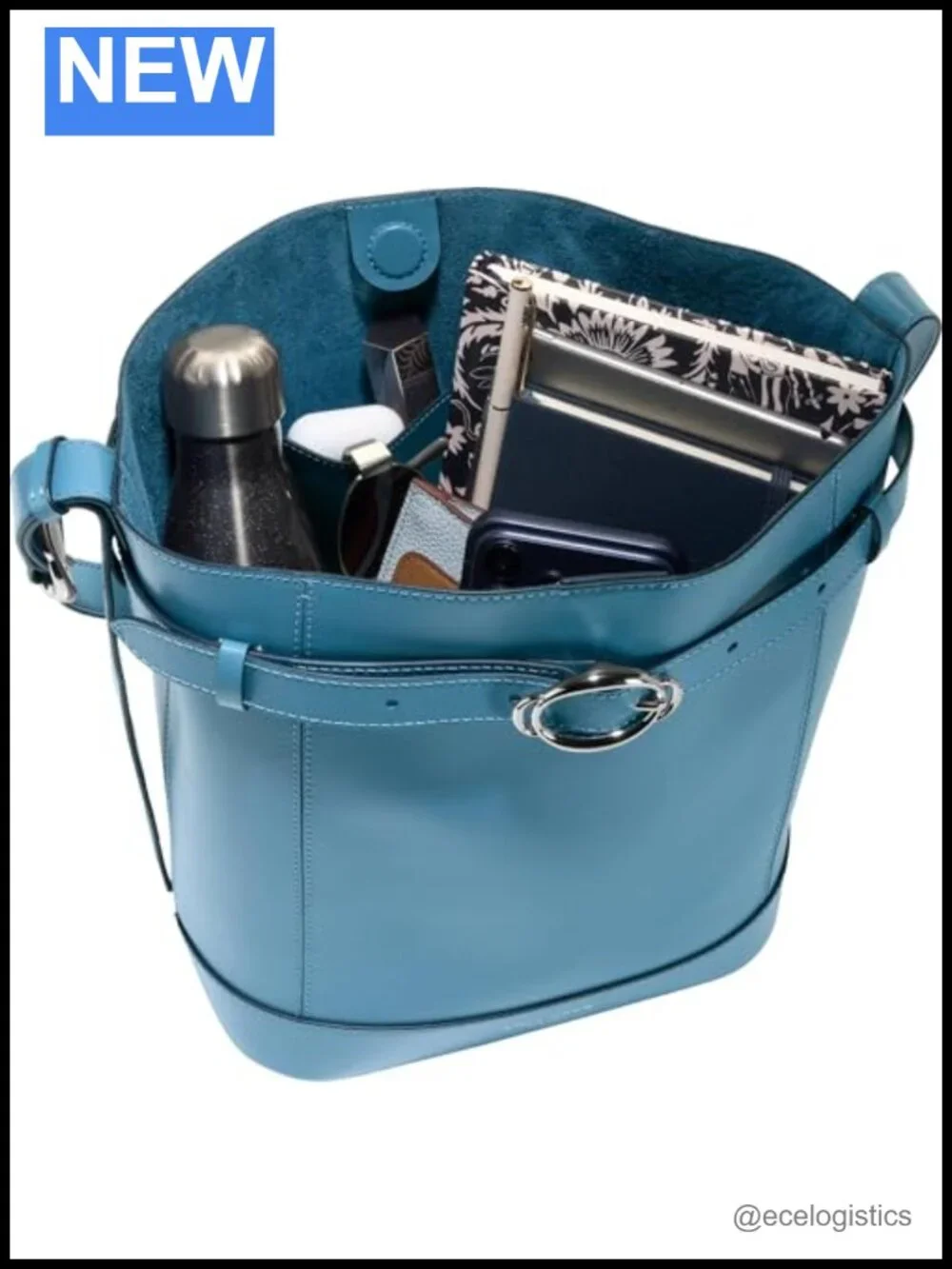 Cole Haan Leather Bucket Bag Magnetic Snap Crossbody